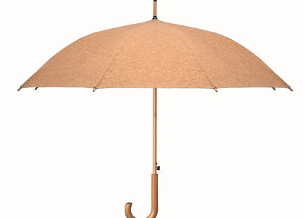 Beiger Regenschirm mit umweltfreundlichem Korkgriff - QUORA TK Gruppe® Grosshandel 