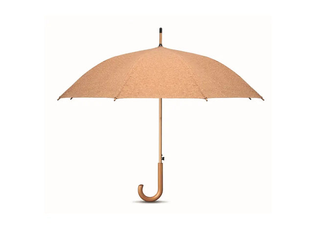 Beiger Regenschirm mit umweltfreundlichem Korkgriff - QUORA TK Gruppe® Grosshandel 