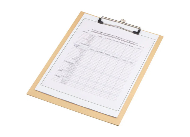 Beiges A4 Klemmbrett Robustes und stilvolles Clipboard für professionelle Anwendungen TK Gruppe® Grosshandel 