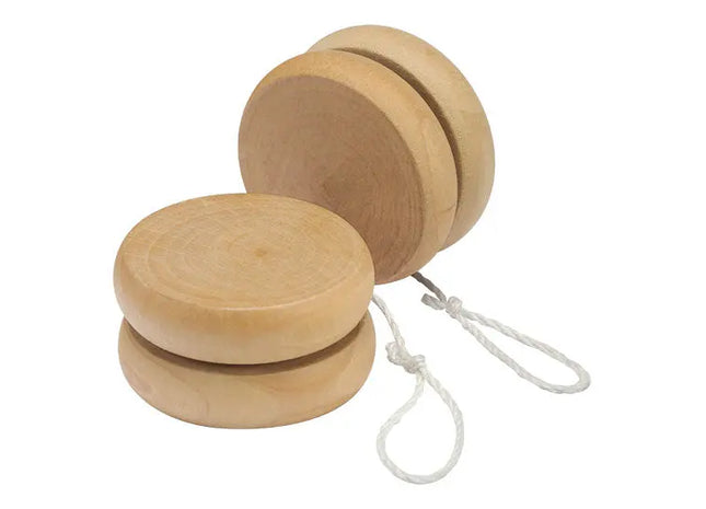 Beiges Holz-Jo-Jo: Traditionelles Jo-Jo-Spielzeug aus Holz für klassischen Spielspaß TK Gruppe® Grosshandel 