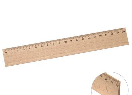 Beiges Holzlineal, 20 cm, Präzise & Umweltfreundlich, Ideal für Büro und Schule TK Gruppe® Grosshandel 