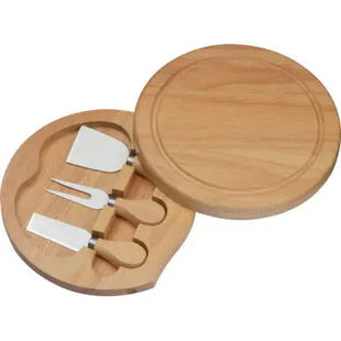 Beiges Käsebrett-Set mit 3 Käsebestecken - Stilvoll & Praktisch für Jede Gelegenheit TK Gruppe® Grosshandel 
