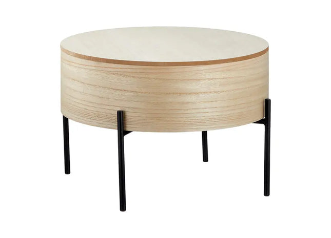 Beistelltisch mit Stauraum in Naturfinish, 32 cm hoch - Vielseitig & Platzsparend TK Gruppe® Grosshandel 