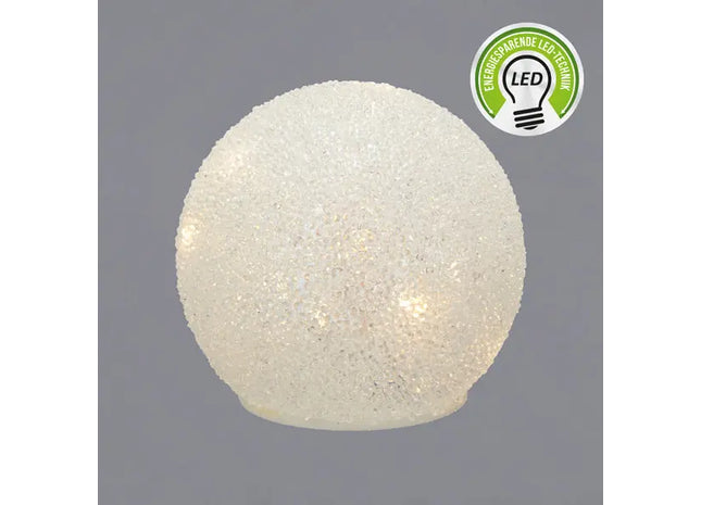 Beleuchtete Sphäre, Eiscreme-Design, Groß, Ca. 15cm Durchmesser - Dekorative LED-Kugel! TK Gruppe® Grosshandel 
