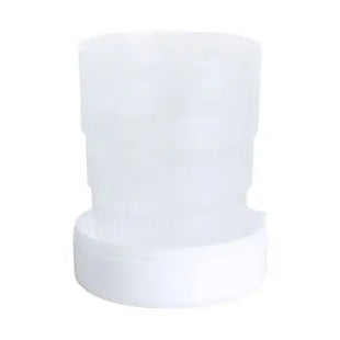 Berty Faltbarer Becher 220 ml - Weiß, Kompakter und wiederverwendbarer Trinkbecher für unterwegs TK Gruppe® Grosshandel 