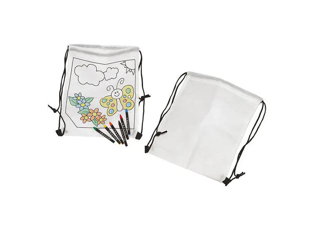 Beutel-Set zum Bemalen - weiß - kreatives und individuelles DIY-Set für Kinder und Erwachsene TK Gruppe® Grosshandel 