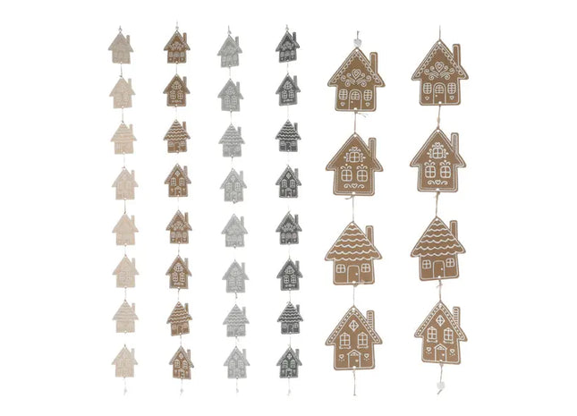 Bezaubernde Filzgirlande mit Häusern, ca. 145 cm, 4er-Set, Dekoration TK Gruppe® Grosshandel 