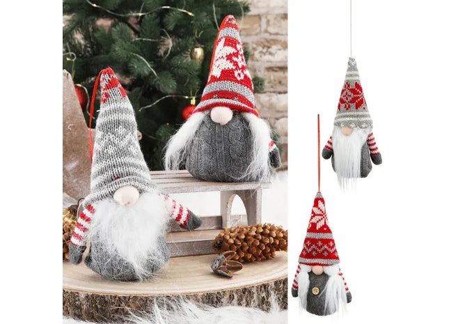 Bezaubernde Wichtel zum Hängen, Set aus 2, ca. 20 cm hoch - Festliche Hängedeko TK Gruppe® Grosshandel 