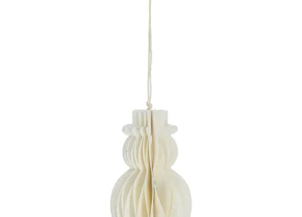 Bezaubernder Schneemann-Hänger in Creme, Honeycomb, Festliche Deko, 10cm TK Gruppe® Grosshandel 
