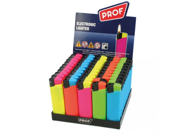 Bi-Color Flame Lighter with Rubber Touch, Assorted Colors, Pack of 5 TK Gruppe® Grosshandel 