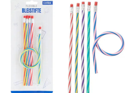 Biegsame Kurzbleistifte - 5er Set, Länge ca. 18cm, Farbenfroh & Robust TK Gruppe® Grosshandel 