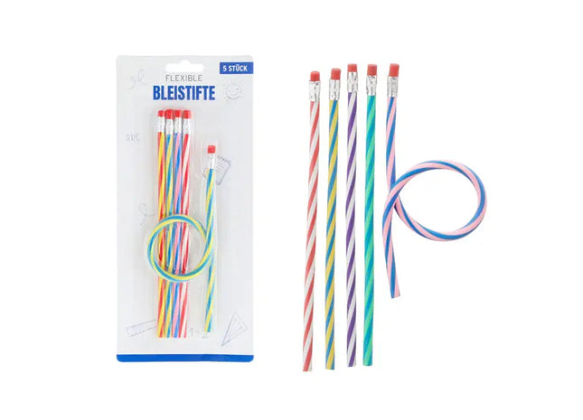 Biegsame Kurzbleistifte - 5er Set, Länge ca. 18cm, Farbenfroh & Robust TK Gruppe® Grosshandel 
