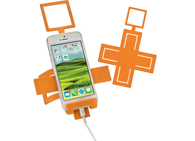 Biegsamer Handyhalter aus Metall mit Silikonüberzug in Orange - Flexibel und Robust TK Gruppe® Grosshandel 