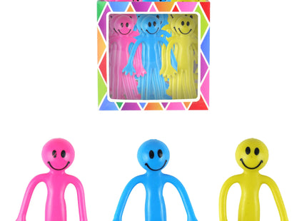 Biegsamer Mann mit lächelndem Gesicht, 13 cm – 3 verschiedene Farben, flexibles, lustiges Spielzeug TK Gruppe® Grosshandel 