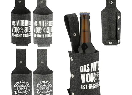 Bierholster Filz mit Spruch, 4er-Set – Stilvoller Getränkehalter | Moderner Filz-Bierhalter TK Gruppe® Grosshandel 