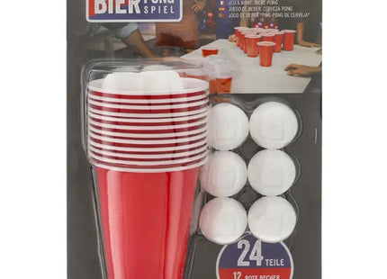 Bierpong Trinkspiel-Set – Ultimatives Partyspiel, 24-teilig TK Gruppe® Grosshandel 