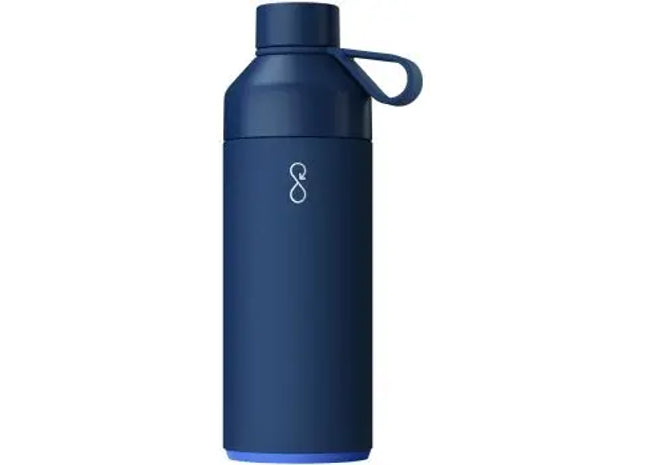 Big Ocean Bottle 1L - Vakuumisolierte Edelstahlflasche, Ozeanblau, Hält Getränke heiß und kalt TK Gruppe® Grosshandel 