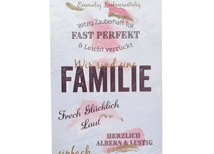 Bild Familie mit Glitzer, 35x60cm - Bringen Sie Glanz in Ihre Familien-Dekoration TK Gruppe® Grosshandel 