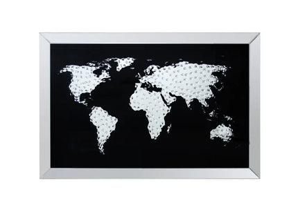 Bild Kristall Weltkarte, 90x60 cm - Stilvolle und elegante Wandkunst TK Gruppe® Grosshandel 