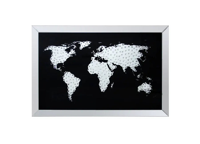 Bild Kristall Weltkarte, 90x60 cm - Stilvolle und elegante Wandkunst TK Gruppe® Grosshandel 