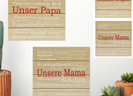 Bild Mama & Papa, 2er-Set, 24x24cm - Charmante und liebevolle Heimdekoration TK Gruppe® Grosshandel 
