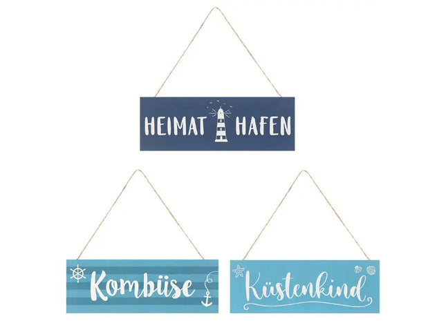 Bild Maritim, 30x10 cm, 3er-Set – Nautische Wandkunst | Küsten-Deko für Ihr Zuhause TK Gruppe® Grosshandel 