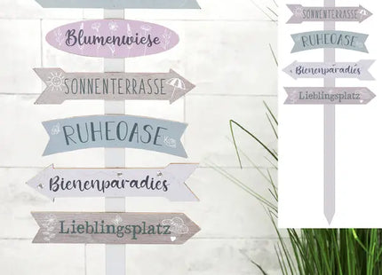 Bild Wegweiser Garten, ca. 76cm Höhe – Stilvolle Gartendeko | Moderner Garten-Wegweiser TK Gruppe® Grosshandel 