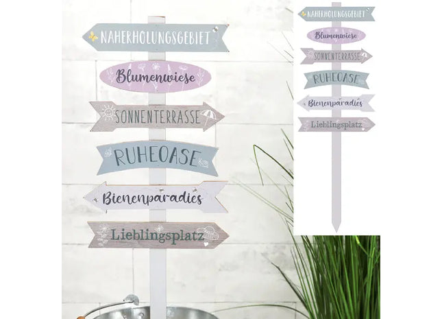 Bild Wegweiser Garten, ca. 76cm Höhe – Stilvolle Gartendeko | Moderner Garten-Wegweiser TK Gruppe® Grosshandel 