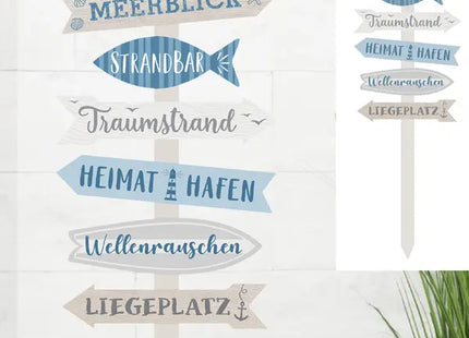 Bild Wegweiser Maritim, ca. 76cm Höhe – Stilvolle Seethemendeko | Moderner Maritimer Wegweiser TK Gruppe® Grosshandel 