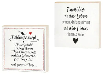 Bild 'Liebe', 2er-Set, 15x15 cm – Stilvolle Typografie-Wandbilder | Kompakte, romantische Deko TK Gruppe® Grosshandel 