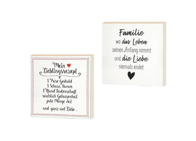 Bild 'Liebe', 2er-Set, 15x15 cm – Stilvolle Typografie-Wandbilder | Kompakte, romantische Deko TK Gruppe® Grosshandel 