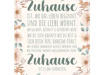 Bild 'Zuhause', 30x40 cm – Modernes Wandbild | Stilvolle Typografie für ein gemütliches Zuhause TK Gruppe® Grosshandel 