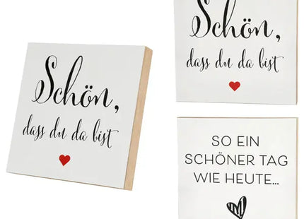 Bild zum Stellen 'Herz', 2er-Set, 15x15 cm – Romantische Tisch-Deko | Stilvolle Typografie TK Gruppe® Grosshandel 