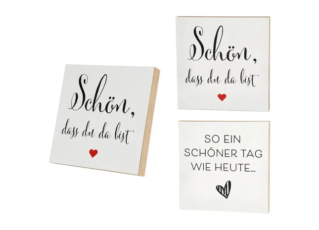 Bild zum Stellen 'Herz', 2er-Set, 15x15 cm – Romantische Tisch-Deko | Stilvolle Typografie TK Gruppe® Grosshandel 