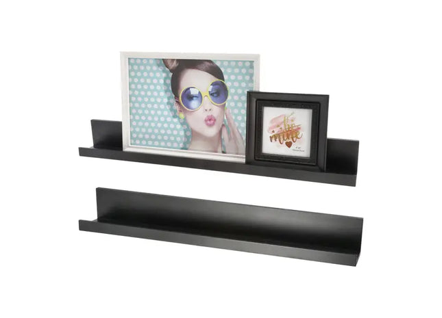 Bilderleiste, schwarz, 58x6,8 cm – Moderne Galerie | Kompakte Wandablage für Fotos TK Gruppe® Grosshandel 