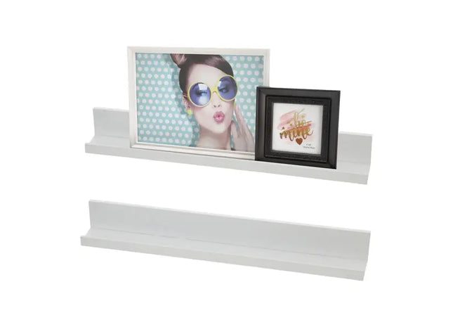 Bilderleiste, weiß, 58x6,8 cm – Moderne Galerie | Kompakte Wandablage für Fotos TK Gruppe® Grosshandel 