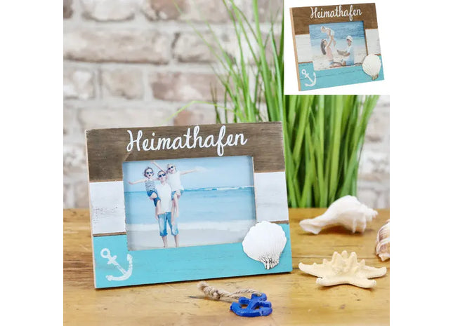 Bilderrahmen Heimathafen, 21x16cm - Maritimer Dekorativer Fotorahmen TK Gruppe® Grosshandel 