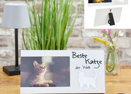 Bilderrahmen 'Beste Katze der Welt', ca. 25x13cm – Ideales Geschenk für Katzenliebhaber TK Gruppe® Grosshandel 