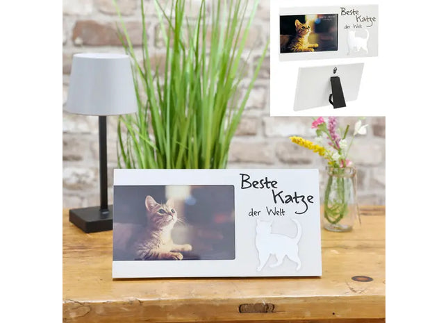 Bilderrahmen 'Beste Katze der Welt', ca. 25x13cm – Ideales Geschenk für Katzenliebhaber TK Gruppe® Grosshandel 