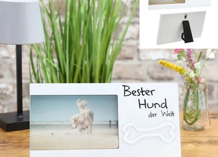 Bilderrahmen 'Bester Hund der Welt', ca. 25x13cm – Perfektes Geschenk für Hundeliebhaber TK Gruppe® Grosshandel 