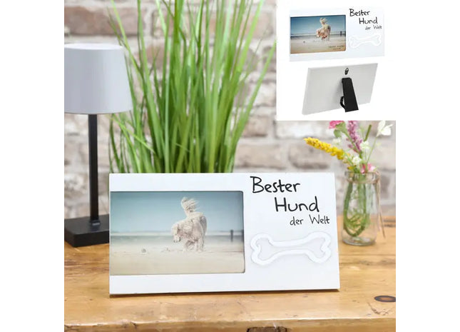 Bilderrahmen 'Bester Hund der Welt', ca. 25x13cm – Perfektes Geschenk für Hundeliebhaber TK Gruppe® Grosshandel 