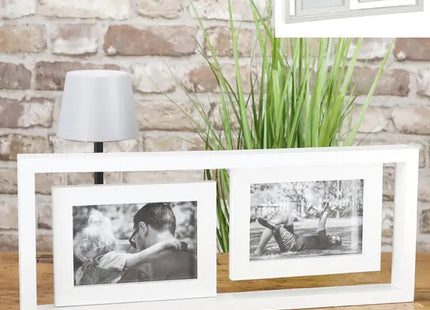 Bilderrahmen im Rahmen, für 2 Fotos, 45x18 cm - Stilvoller Doppelrahmen für Ihre Lieblingsfotos TK Gruppe® Grosshandel 