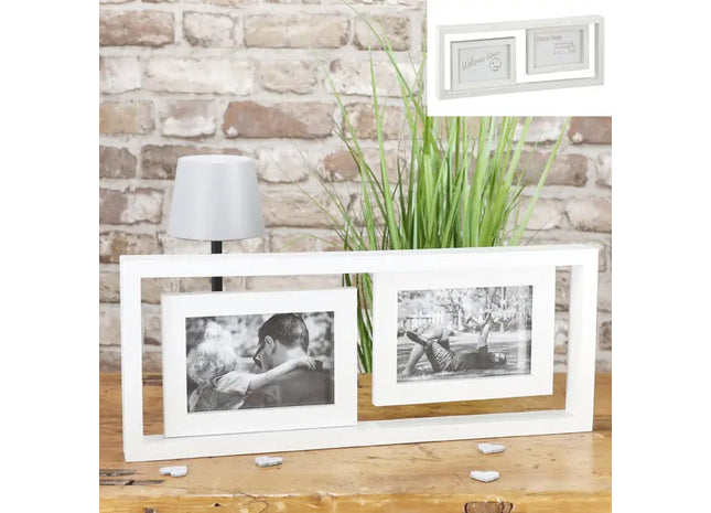 Bilderrahmen im Rahmen, für 2 Fotos, 45x18 cm - Stilvoller Doppelrahmen für Ihre Lieblingsfotos TK Gruppe® Grosshandel 