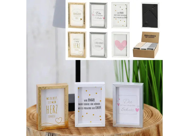 Bildhalter mit Zitaten, 3 Stück, ca. 8x6cm TK Gruppe® Grosshandel 