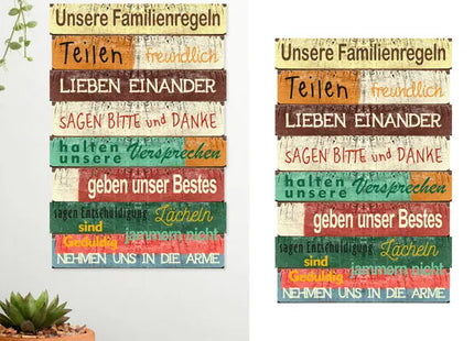 Bildtafel 'Hausordnung der Familie' - 40x60 cm, Ideal für Zuhause TK Gruppe® Grosshandel 