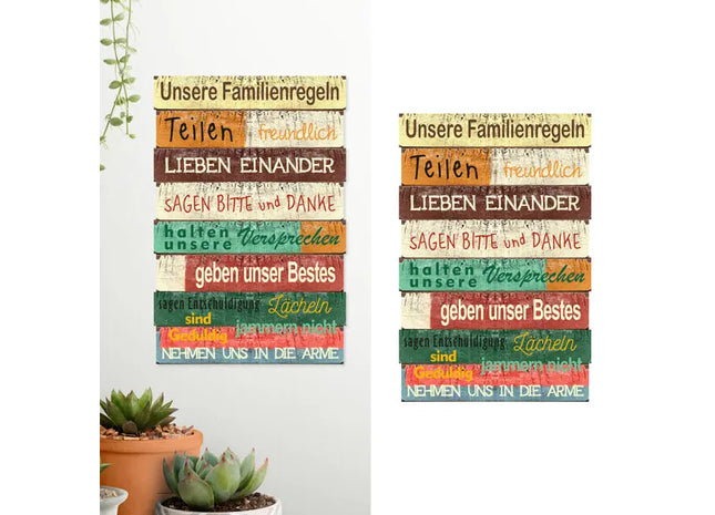 Bildtafel 'Hausordnung der Familie' - 40x60 cm, Ideal für Zuhause TK Gruppe® Grosshandel 