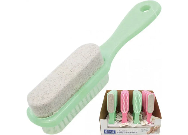 Bimsstein mit Bürste 17x3.5cm, in 2 Farben sortiert - Fußpflege für Zuhause TK Gruppe® Grosshandel 