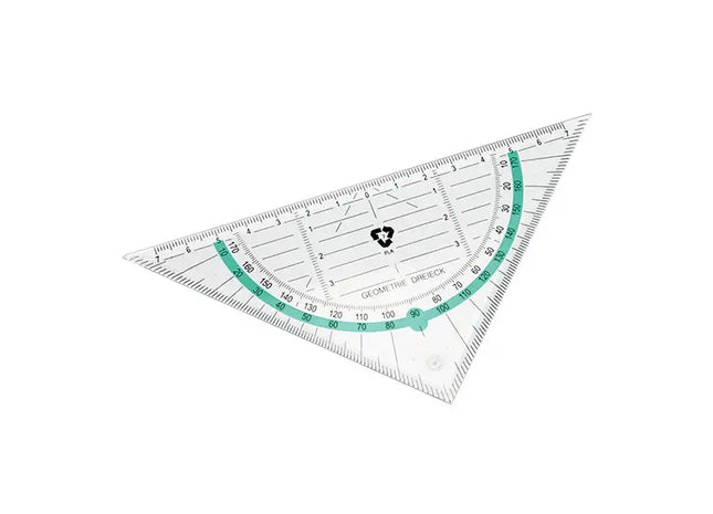 Bio-Geodreieck in Grün, Glasklar – Nachhaltiges Zeichengerät für Präzision TK Gruppe® Grosshandel 