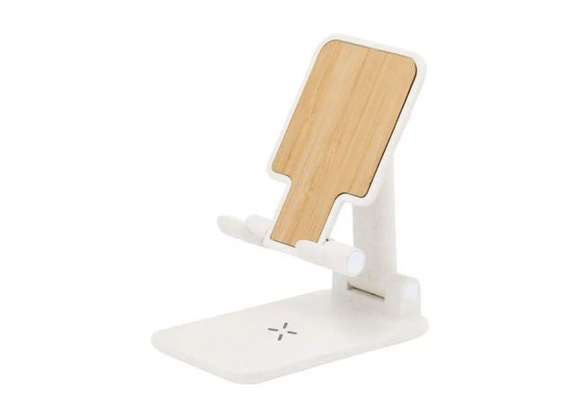 Bisop Kabelloses Ladegerät und Smartphone-Ständer - elegantes Weiß, Multifunktional TK Gruppe® Grosshandel 