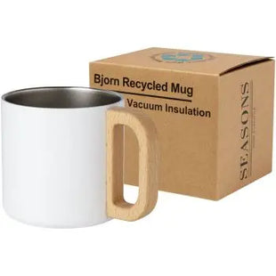 Bjorn 360 ml RCS-zertifizierter Becher - Weiß - Recycelter Edelstahl mit Kupferisolierung TK Gruppe® Grosshandel 